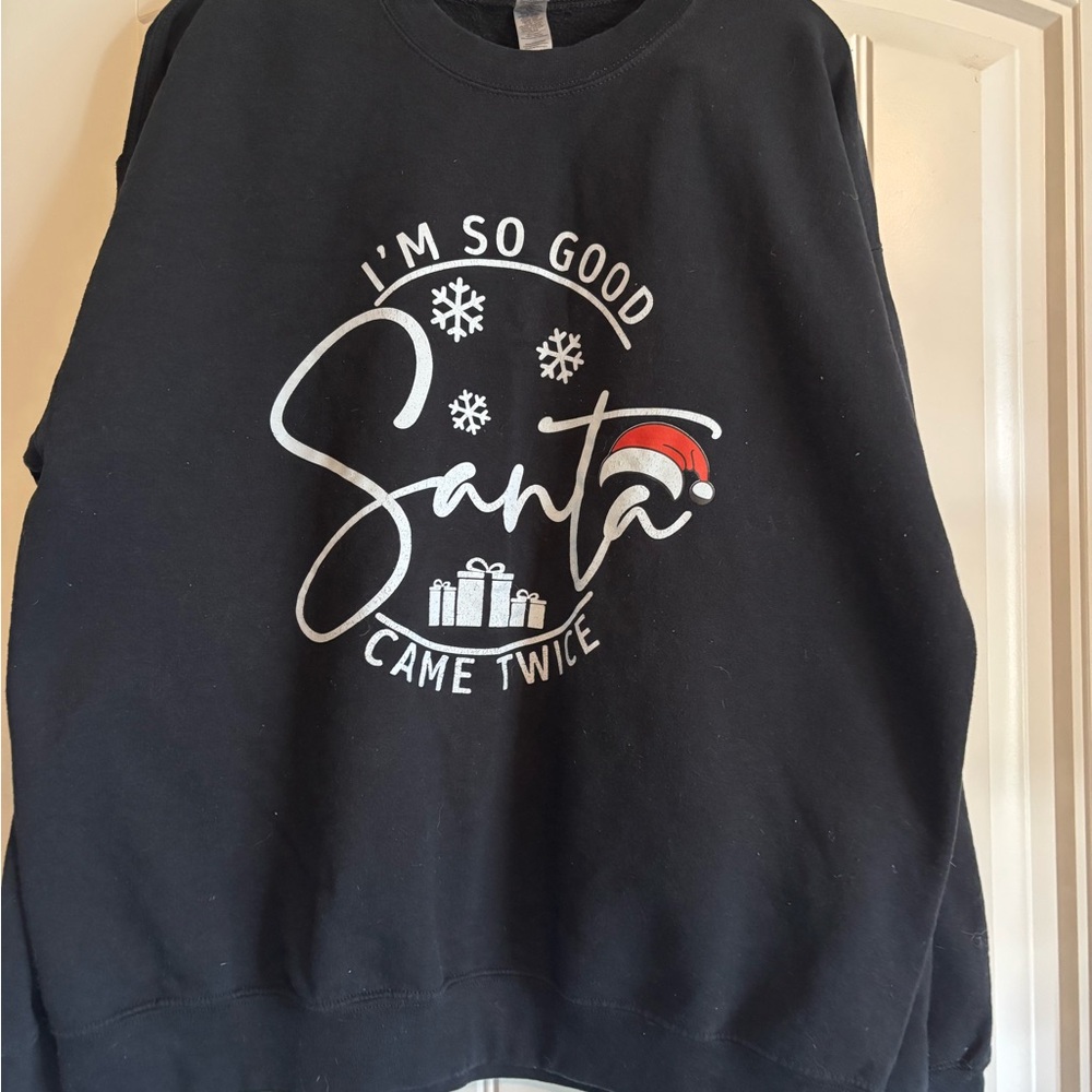 Gildan Black Santa Crewneck Sweater
